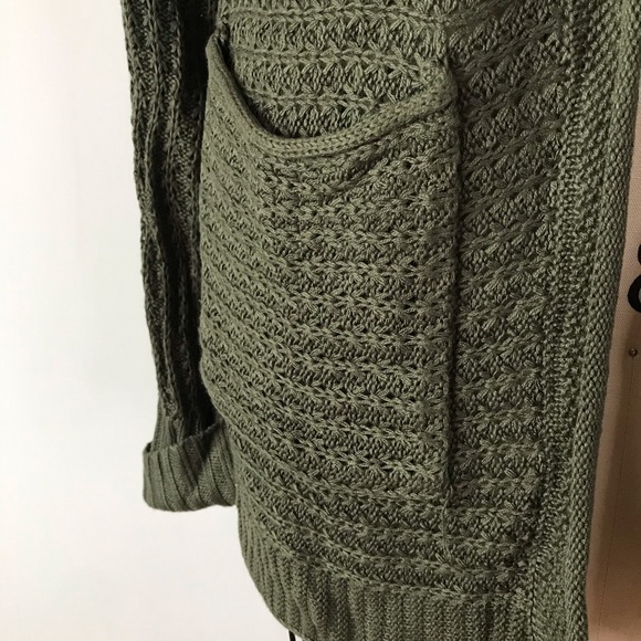Stitch Fix Pinque Forest Olive Green Cardigan Long - Picture 5 of 6